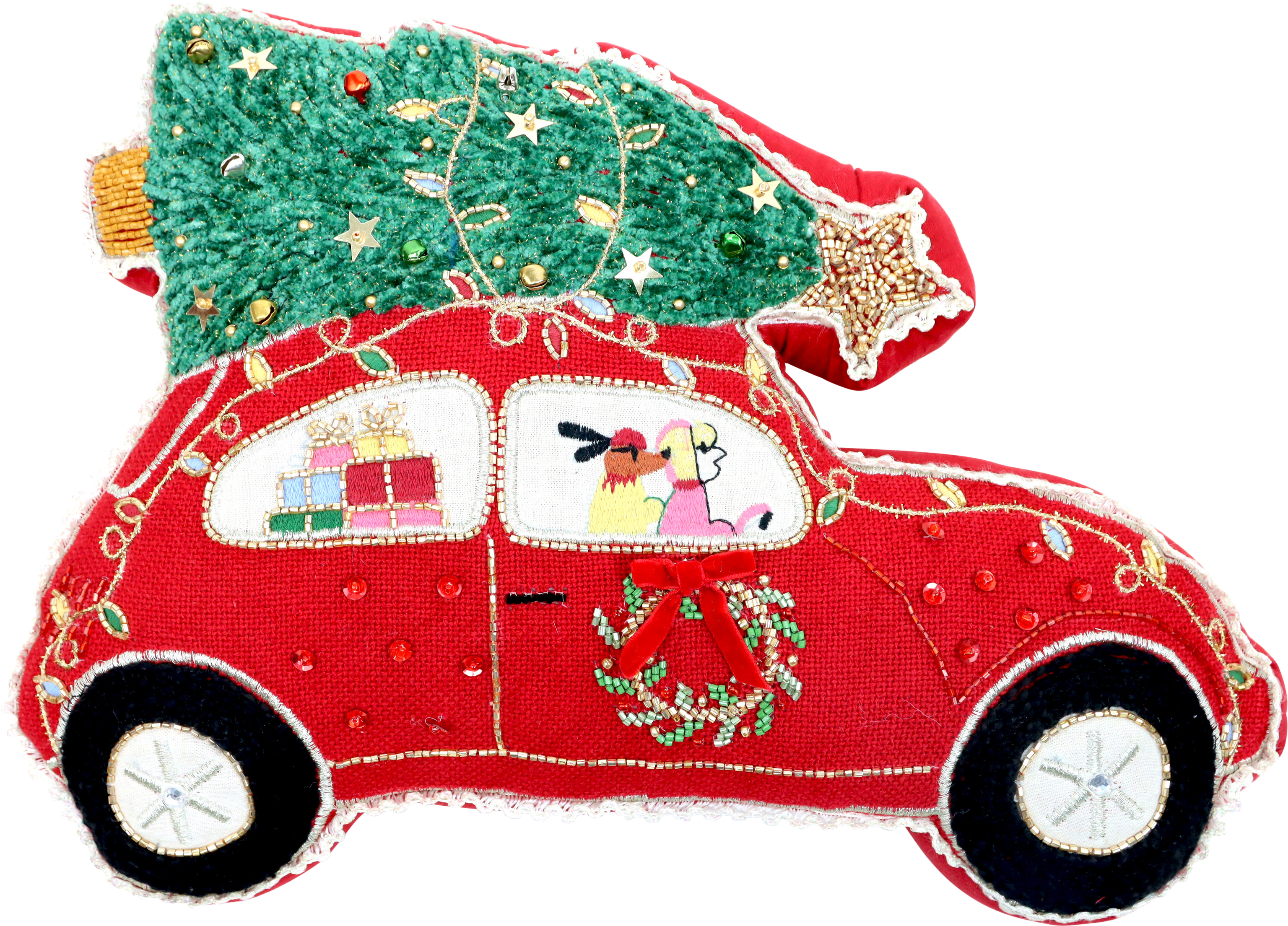 1189 KISSEN WEIHNACHTSAUTO 28X39