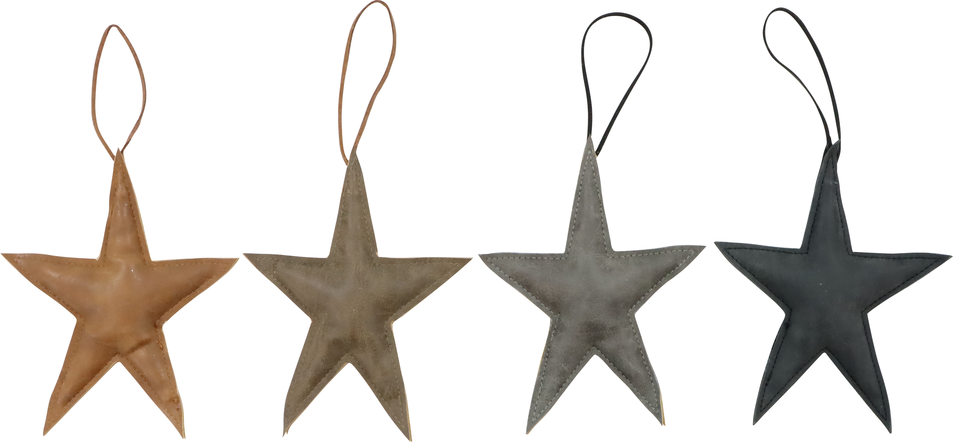 1288 LEDERHÄNGER STERNE  S/4