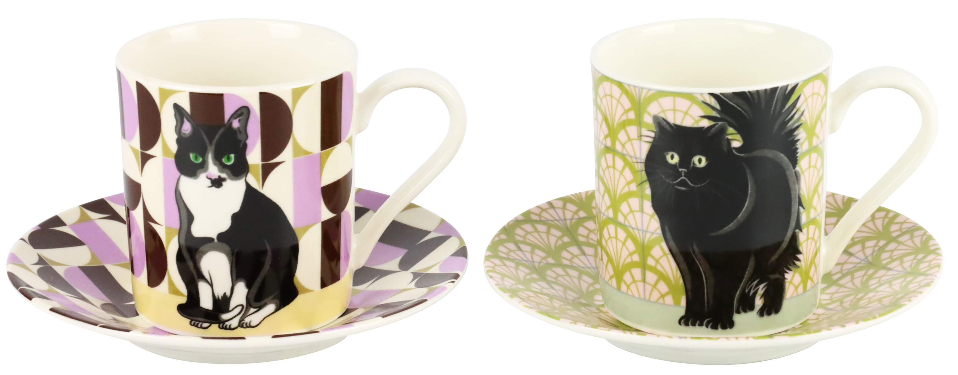 1502 TAZZA ESPRESSO  CUTE CATS  2PZ