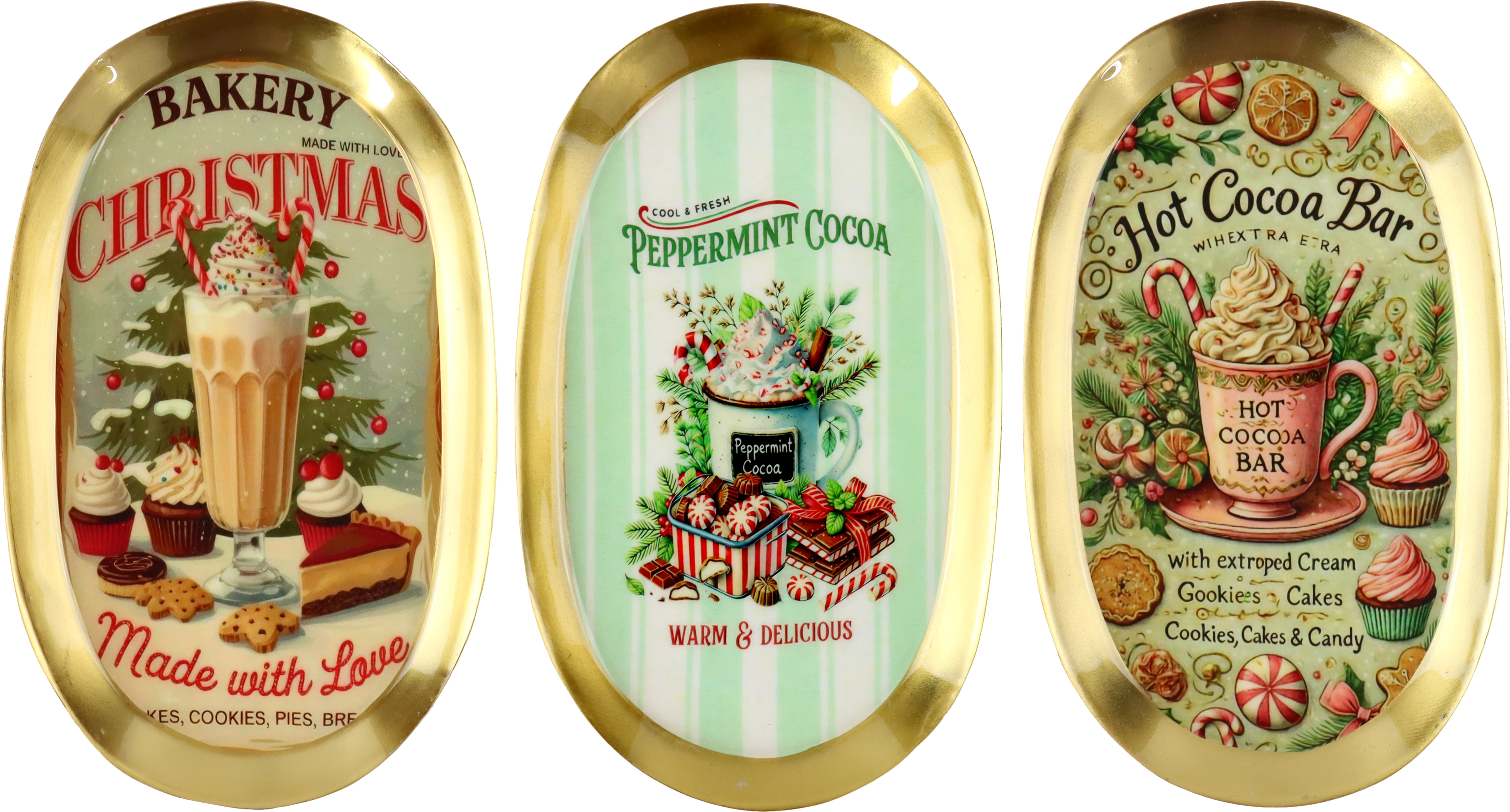 1544 TRAYS CHRISTMAS BAKERY  S/3