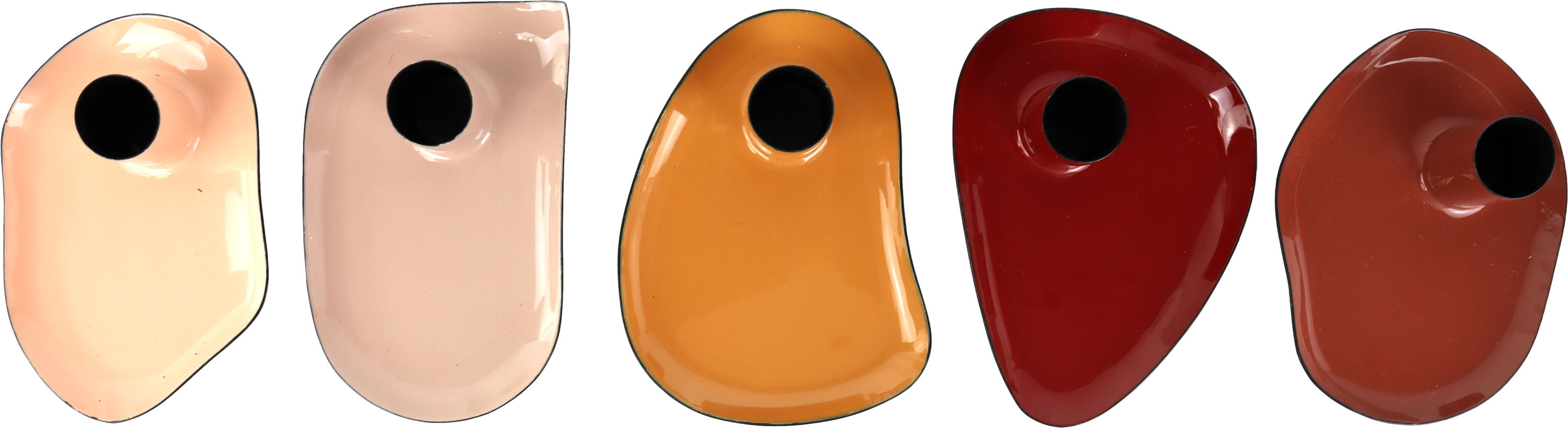 1800 CANDELABRO AMBER MUSE  S/5