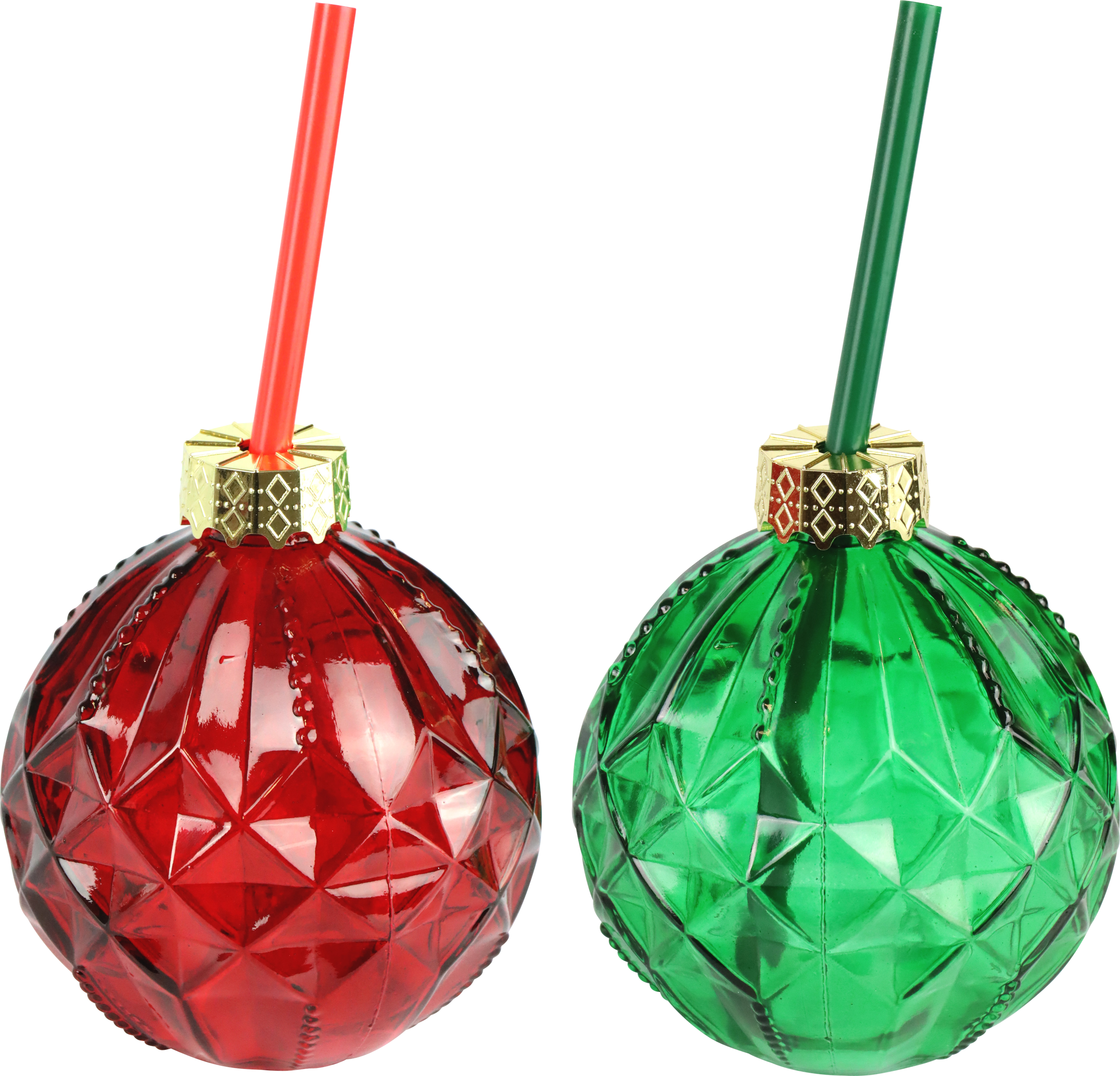 1934 GLASSES CHRISTMASSBALL  S/2