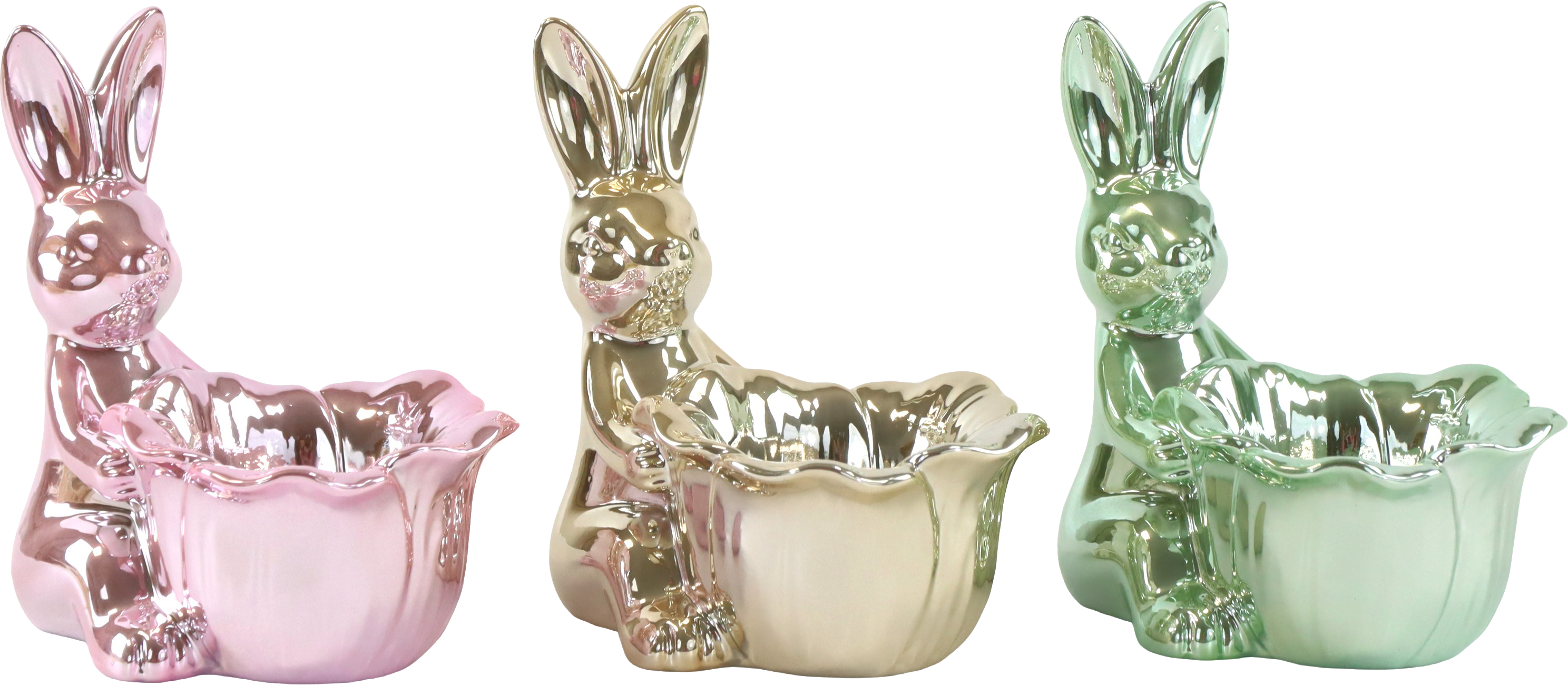 2041 RABBITS METALLIC HOP  S/3