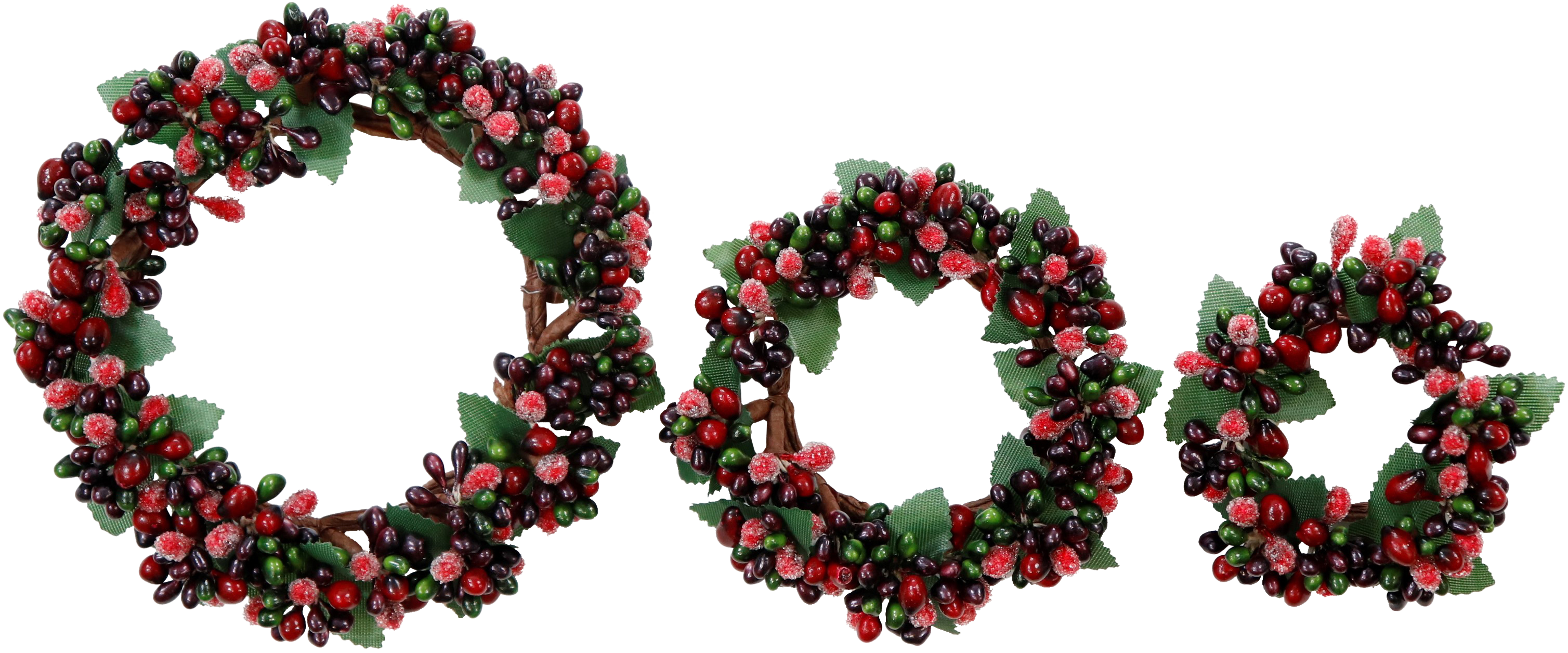 2102 ZIERKRÄNZE RED BERRIES  S/3