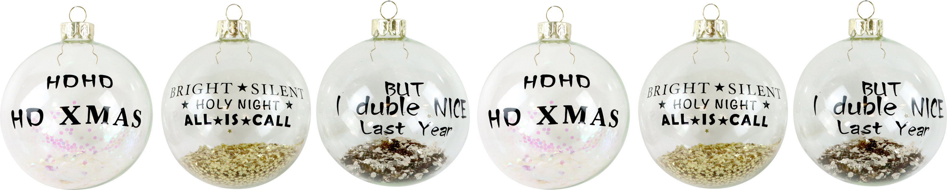 2169 GLASKUGELN GLITZER S/6