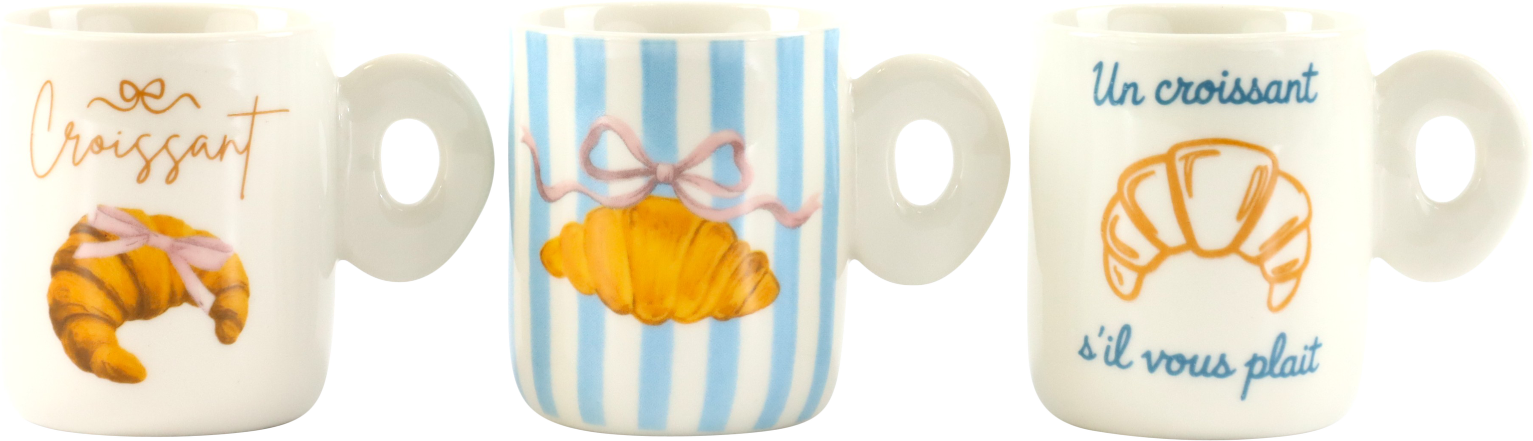 2682 ESPRESSO.CUP MAISON CROISSANT  S/3