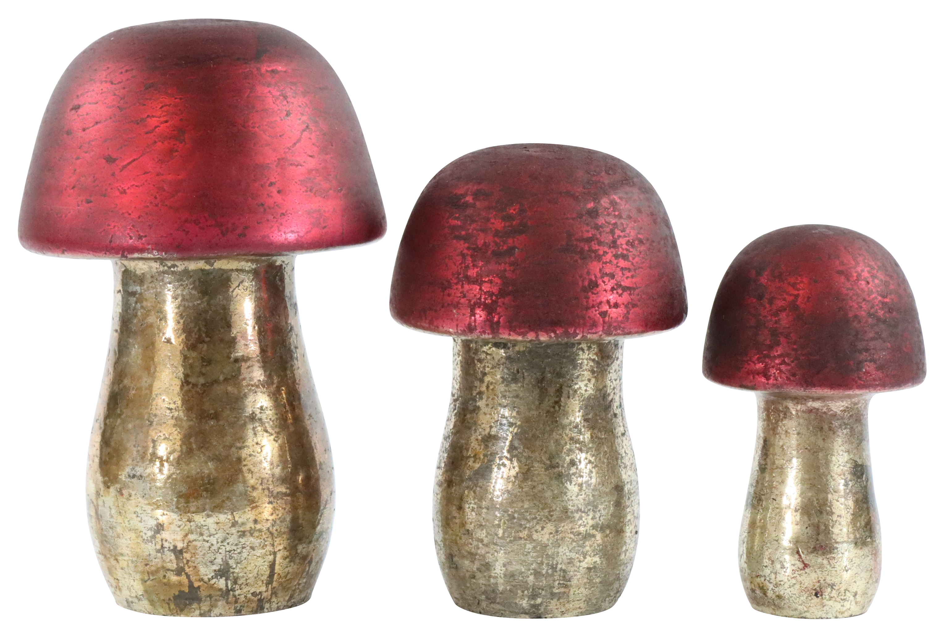 3619 CHAMPIGNONS EN VERRE ROSSO  3P