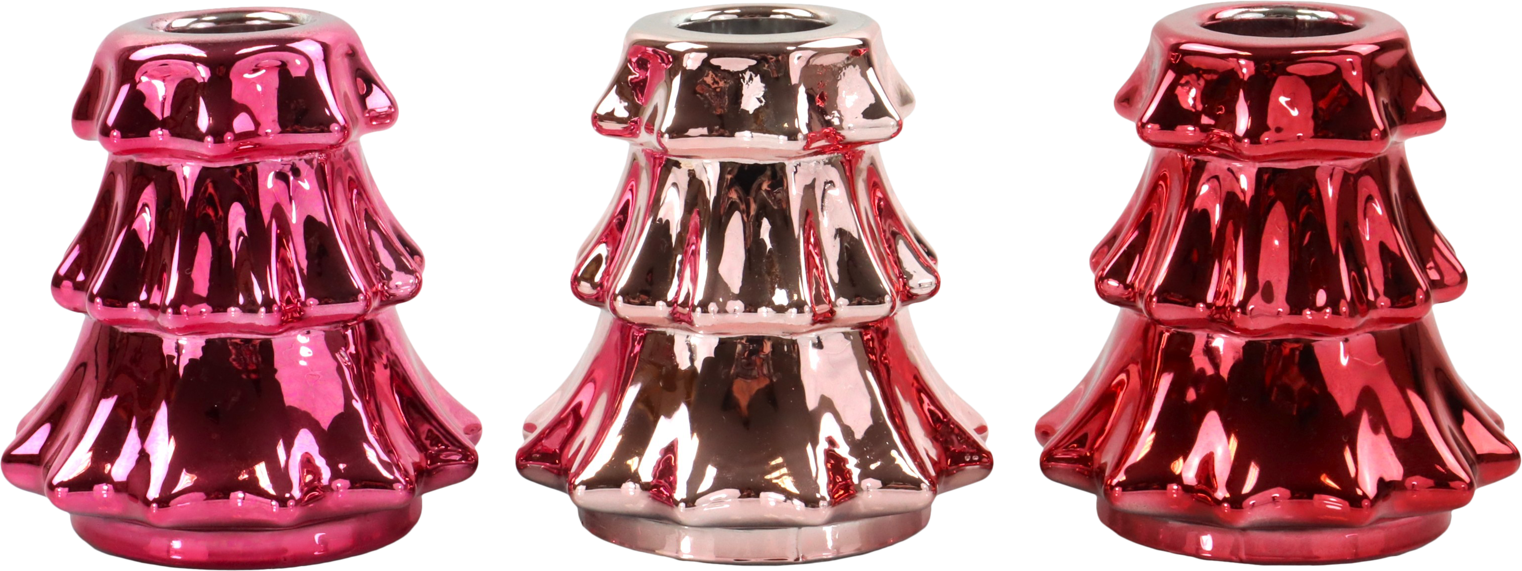 4145 CANDLEHOLDER FESTIVE TREE  S/3