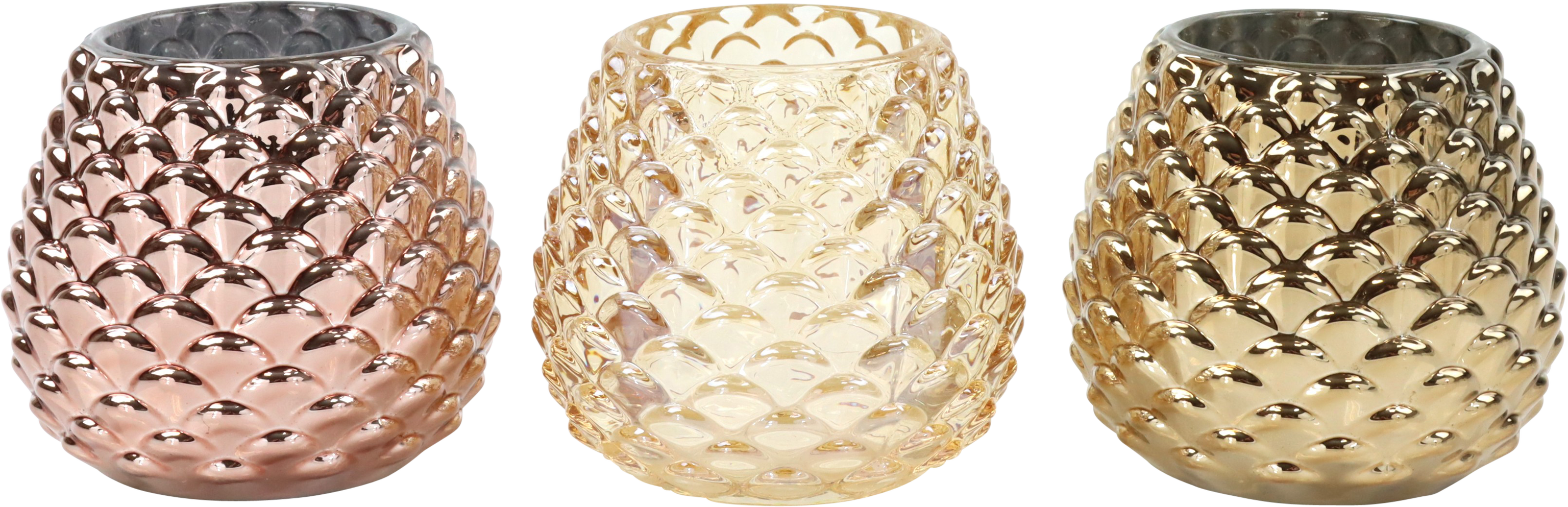 4146 CANDLEHOLDER FESTIVE CONES  S/3