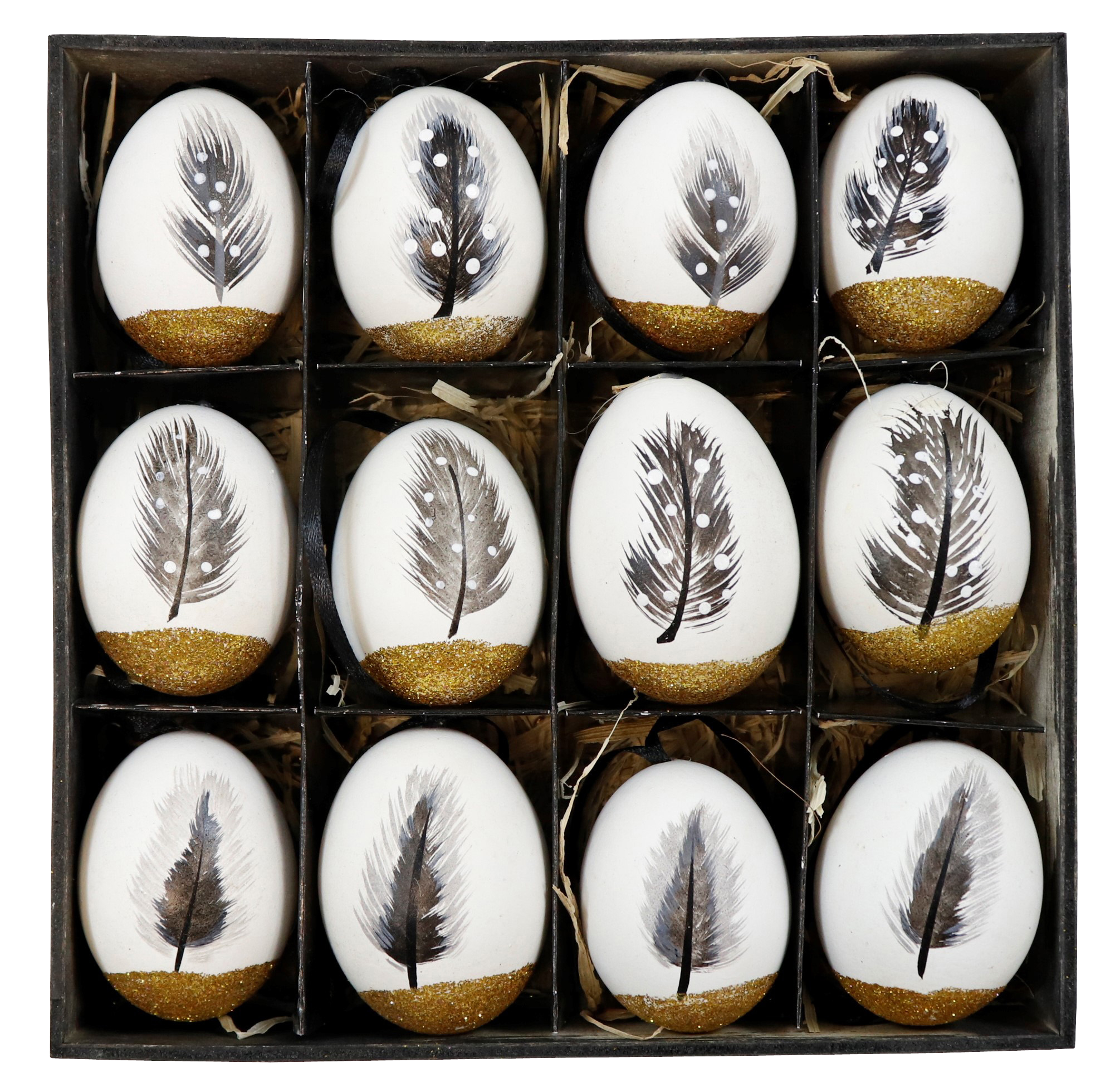 4385 EGGS DISPLAY FEATHER  S/12