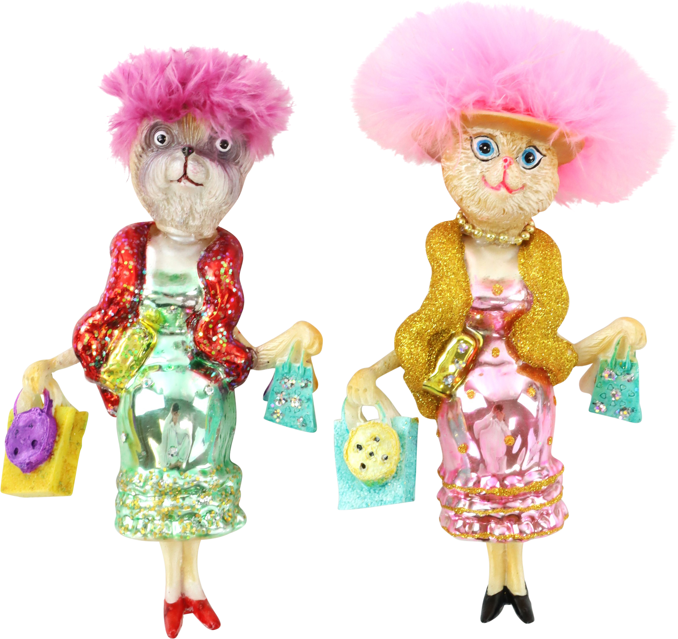 4607 ADORNOS DE CRISTAL FUNKY CATS  S/2