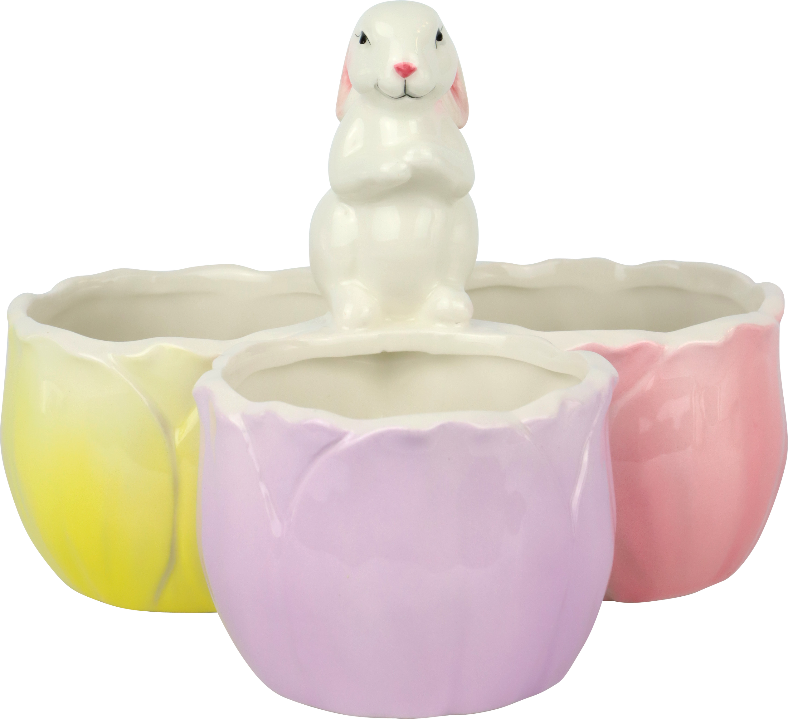 4722 BOWLTRIO FLOWER BUNNY