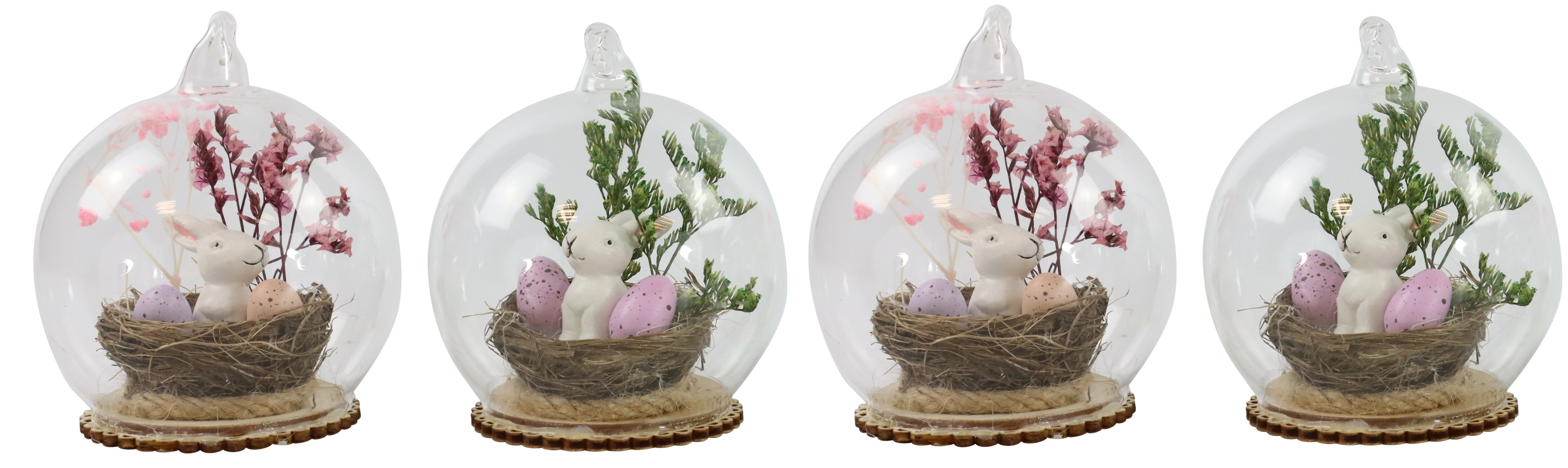 4763 GLASS BALLS VIOLETTA  S/4