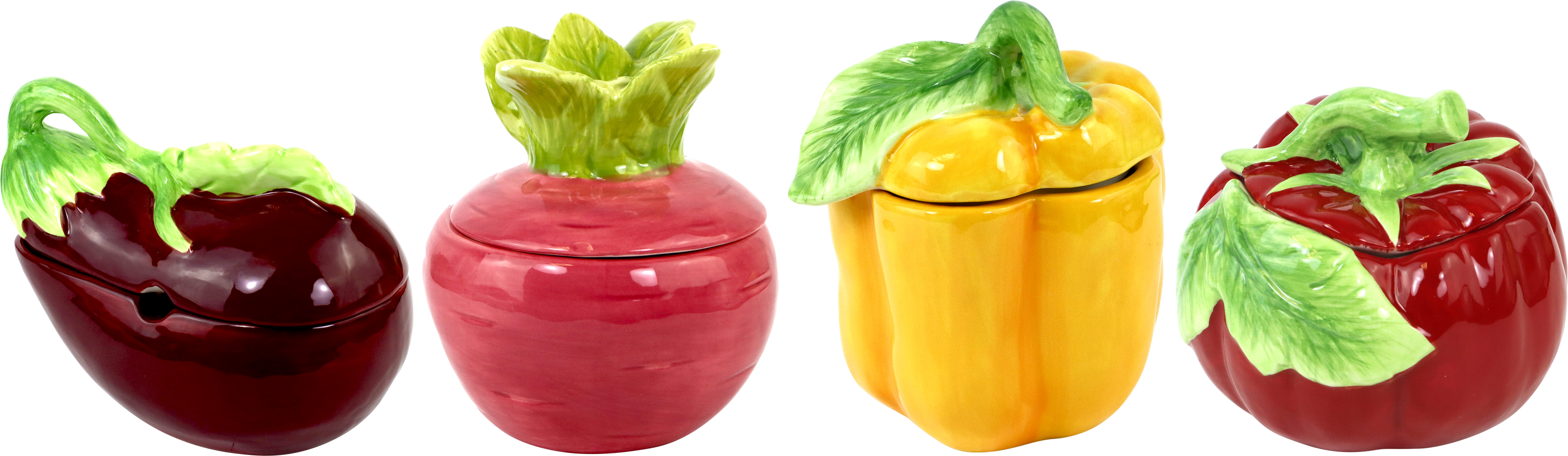 5477 BARATTOLI DI CERAMICA VEGGIE  4PZ