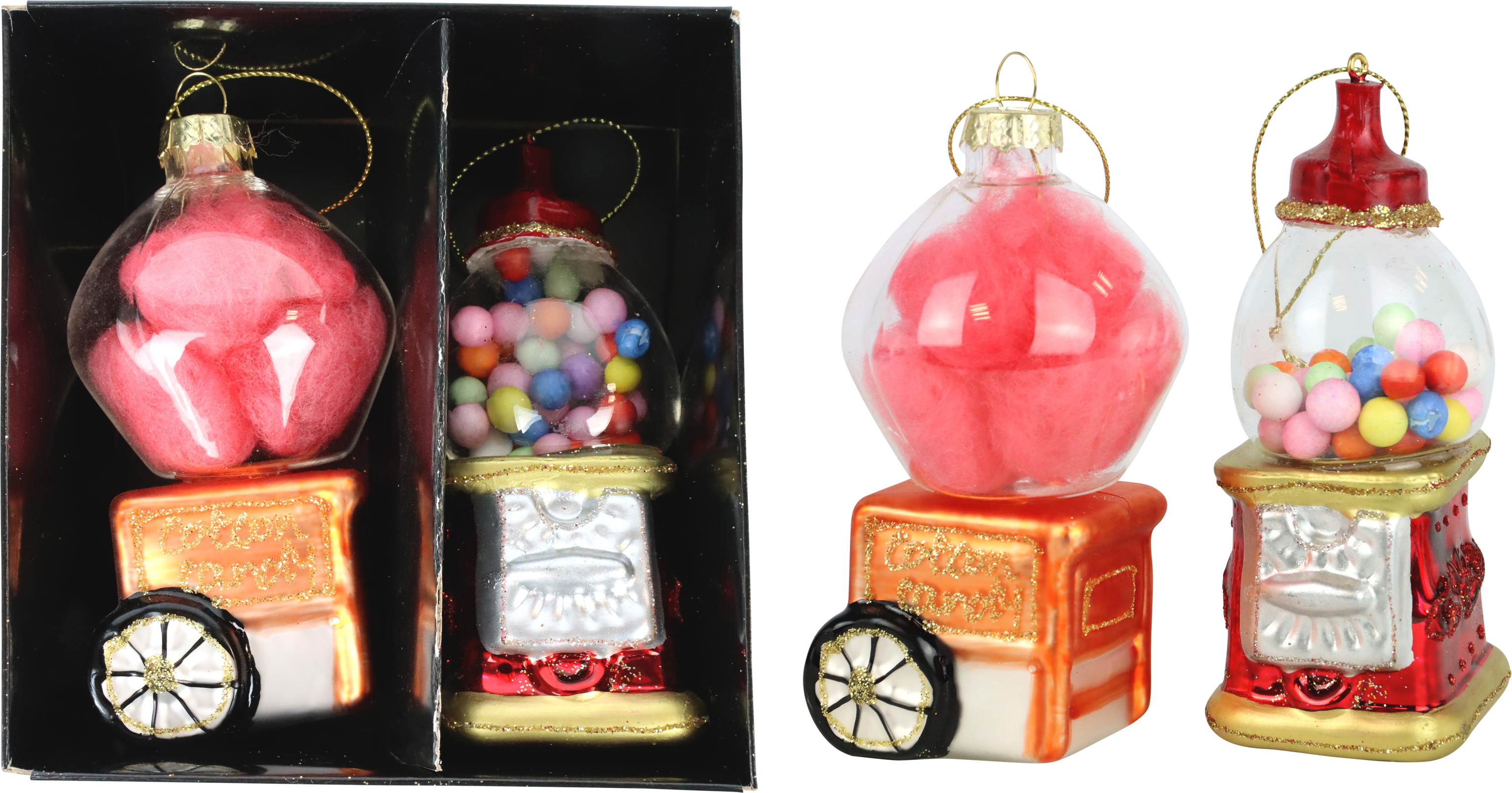 5578 GLASS JEWELERY  CANDY CARS  S/2