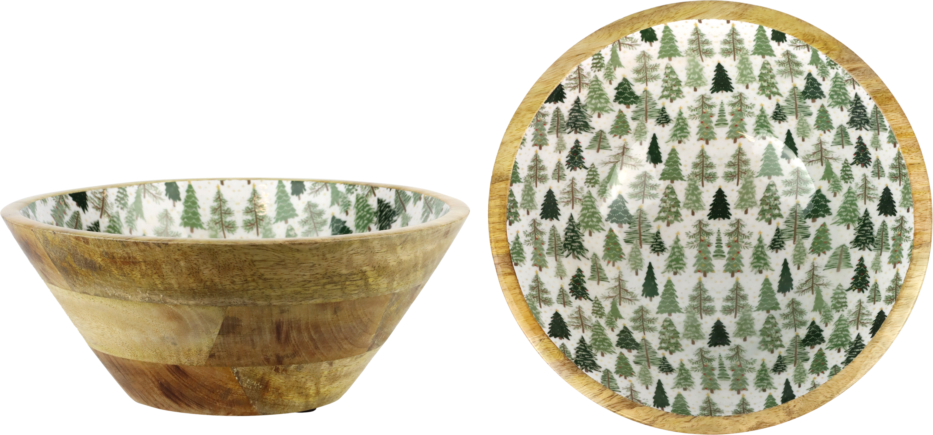 5592 WOOD BOWL FESTIVE FOREST