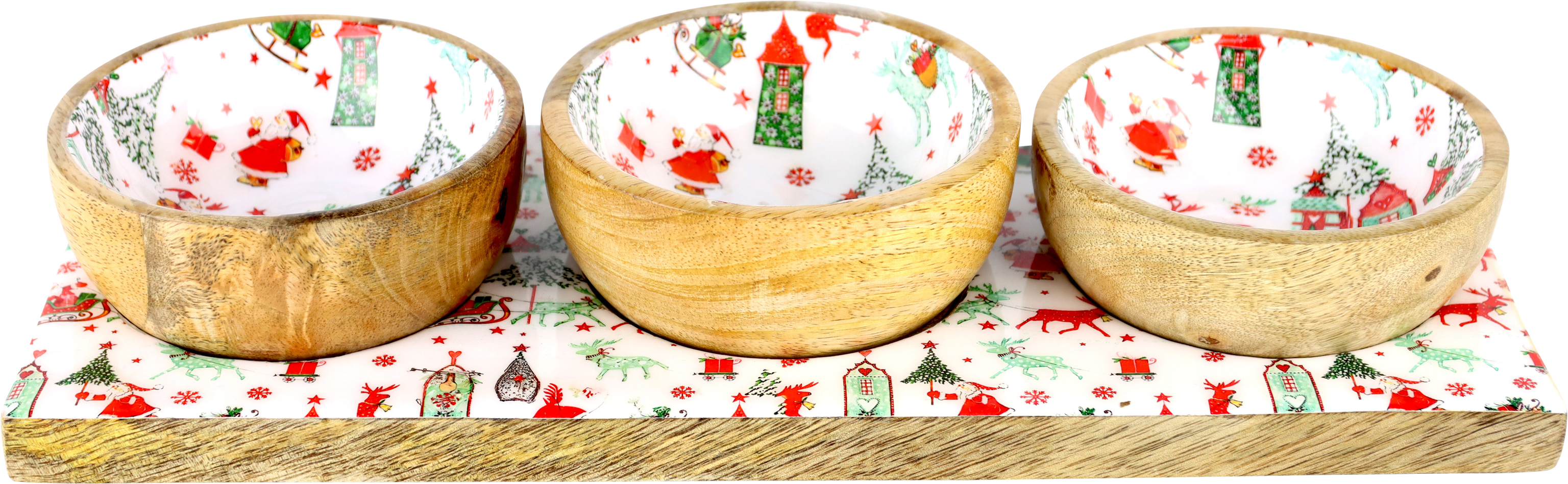 5701 BOWL ENSEMBLE HOLLY & SNOW  S/4