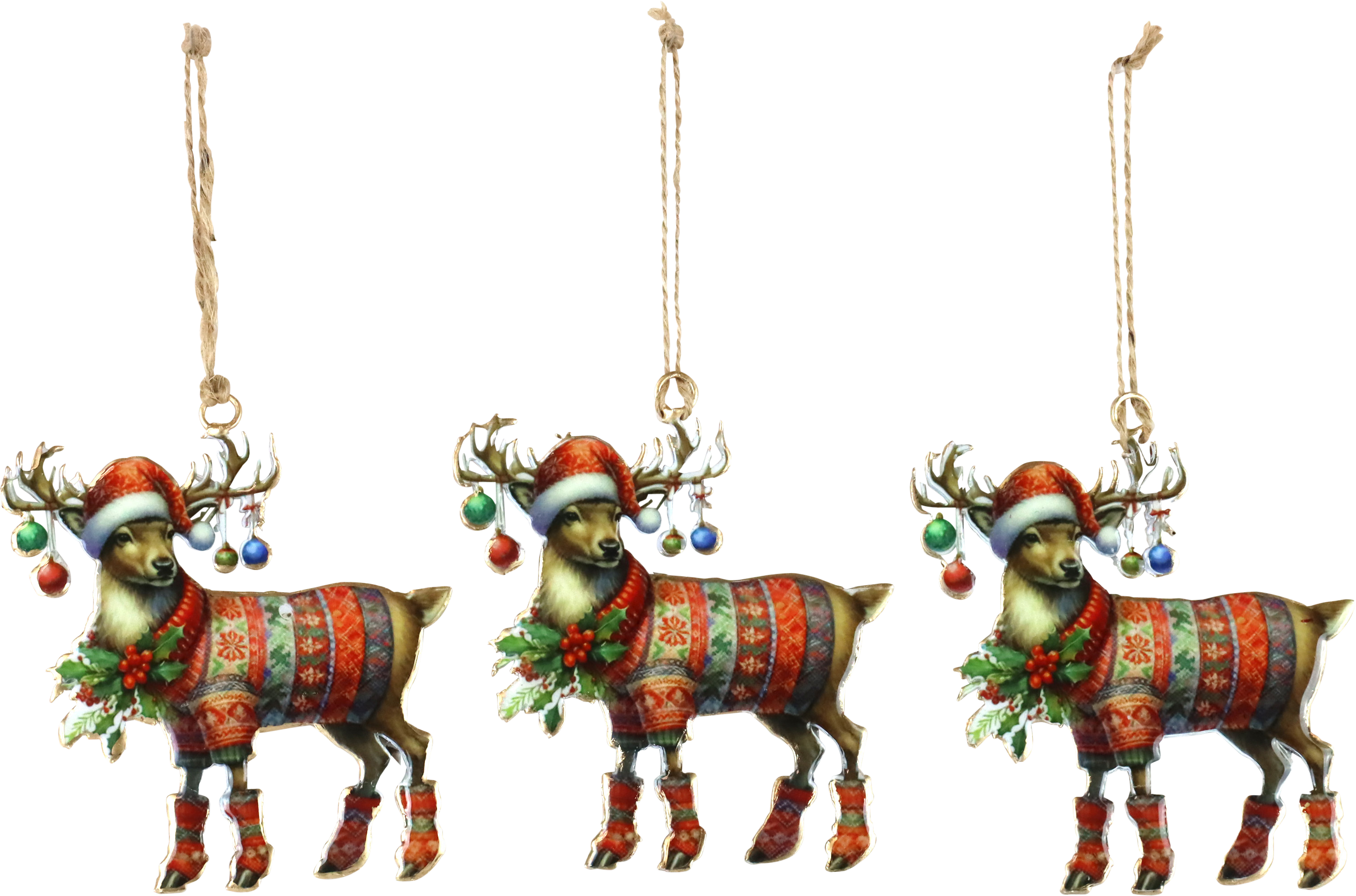 5751 ZIERHÄNGER JINGLE DEERS  S/3