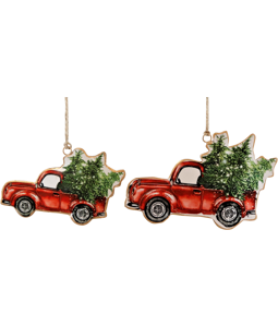 5866 COLGANTES  CHRISTMAS CARS  S/2
