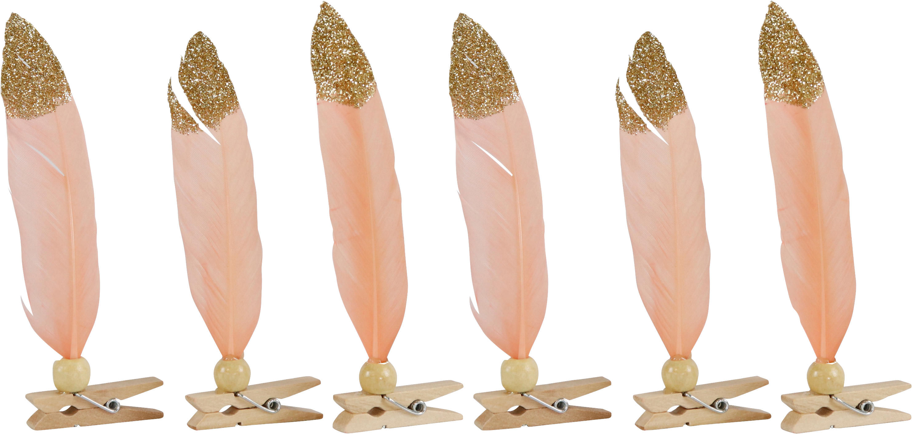 5966 PINCES EN PLUMES  BLUSH  6P