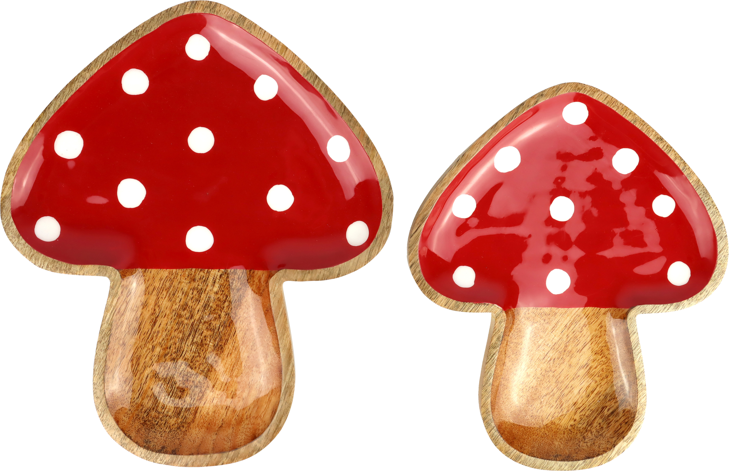 6122 TRAY BOWLS LUCKY MUSHROOM  S/2