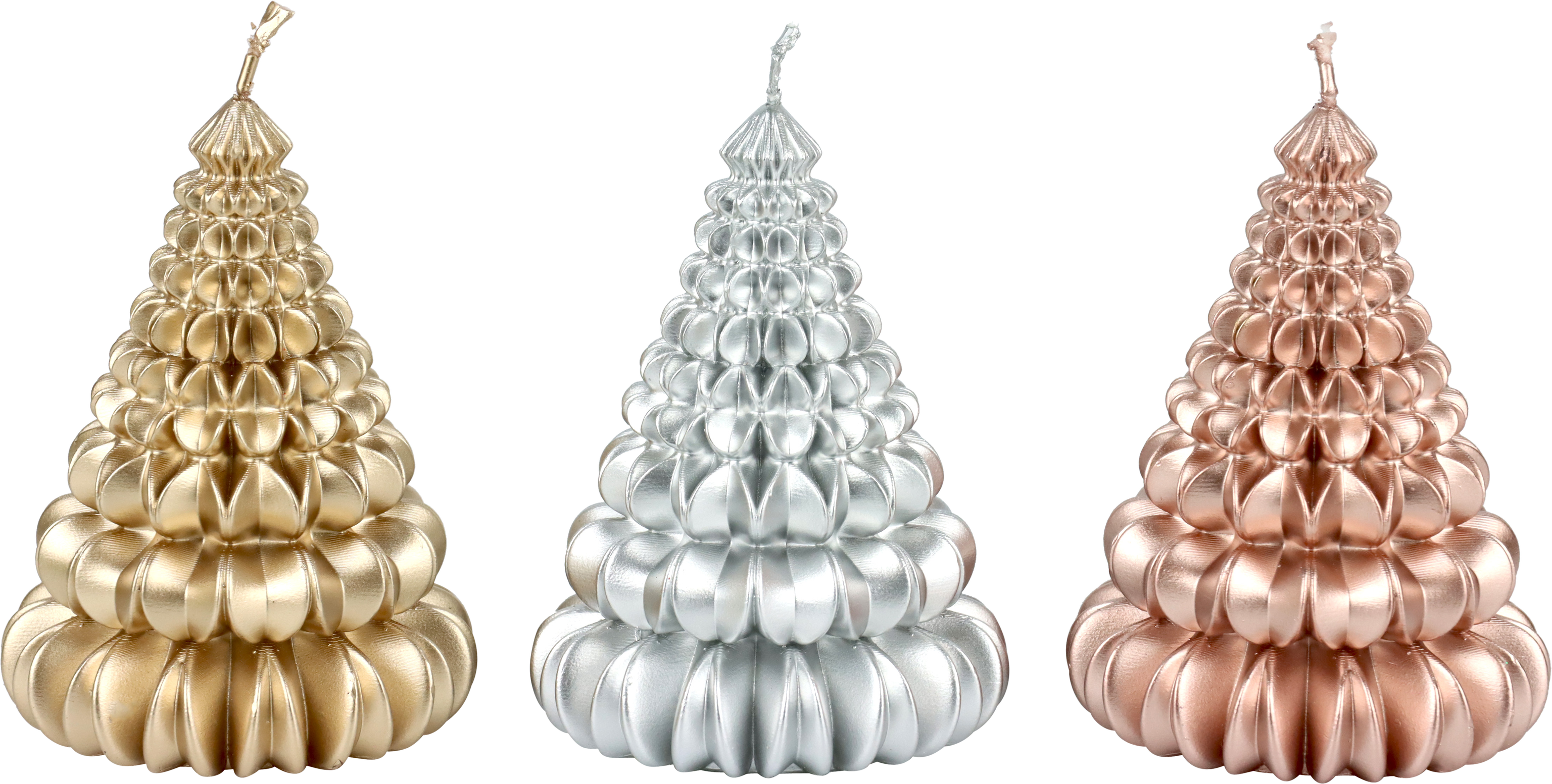 6156 BAUMKERZEN FOREST FLAME  S/3