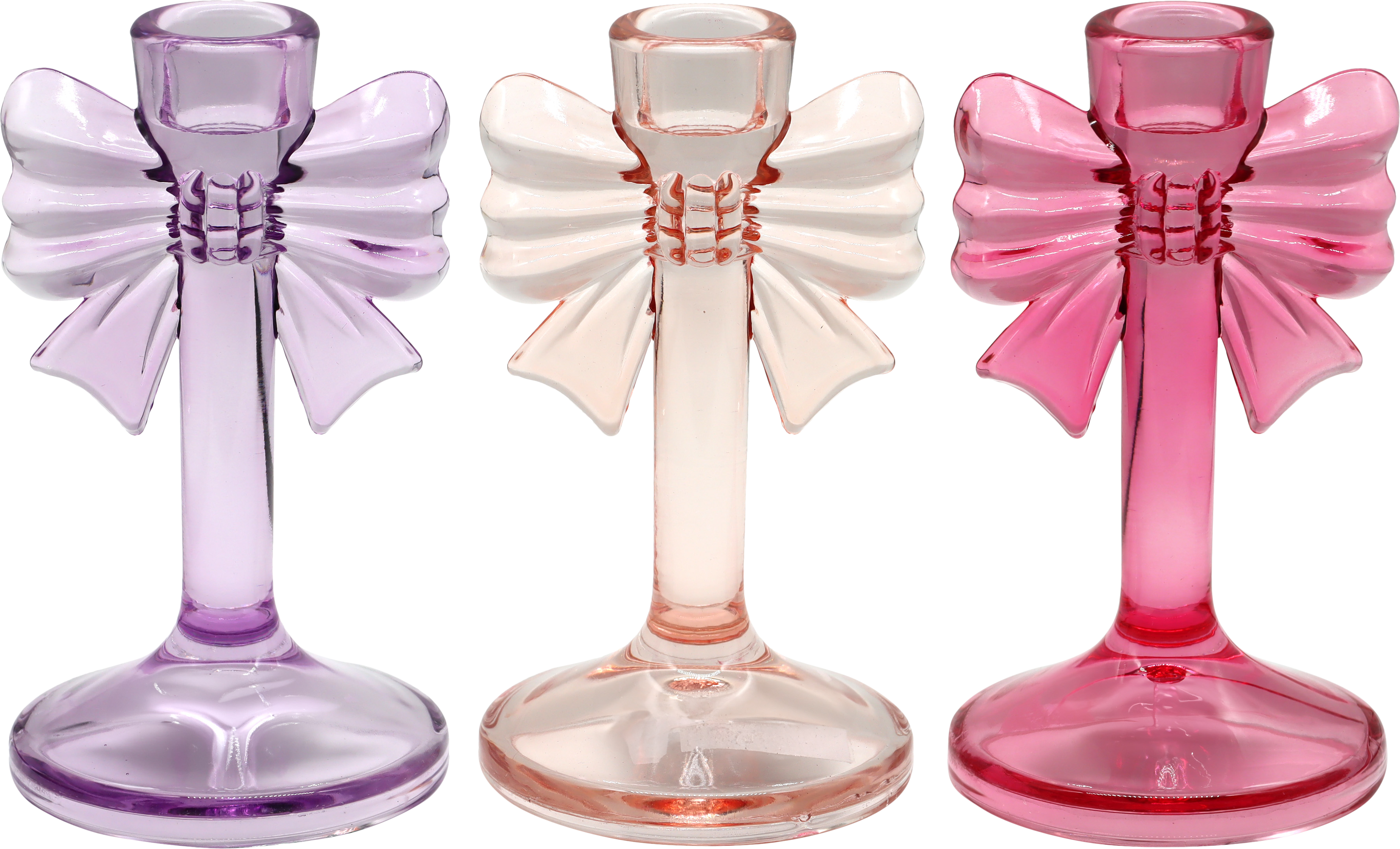 6416 CANDELABRO GLOW BOW  S/3