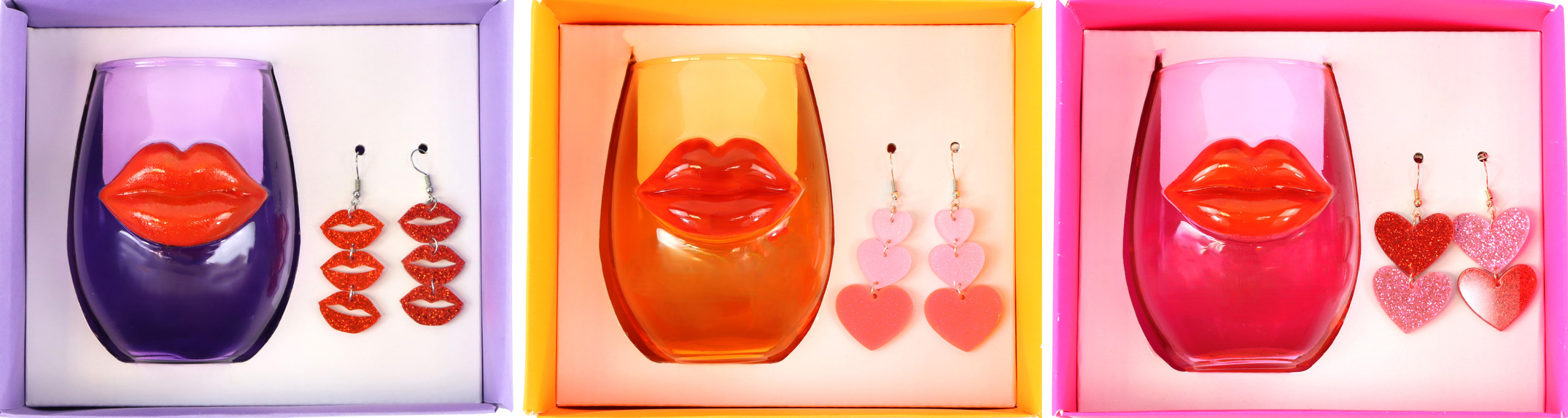 6727 GIFT SETS:GLASS+EARRINGS S/3