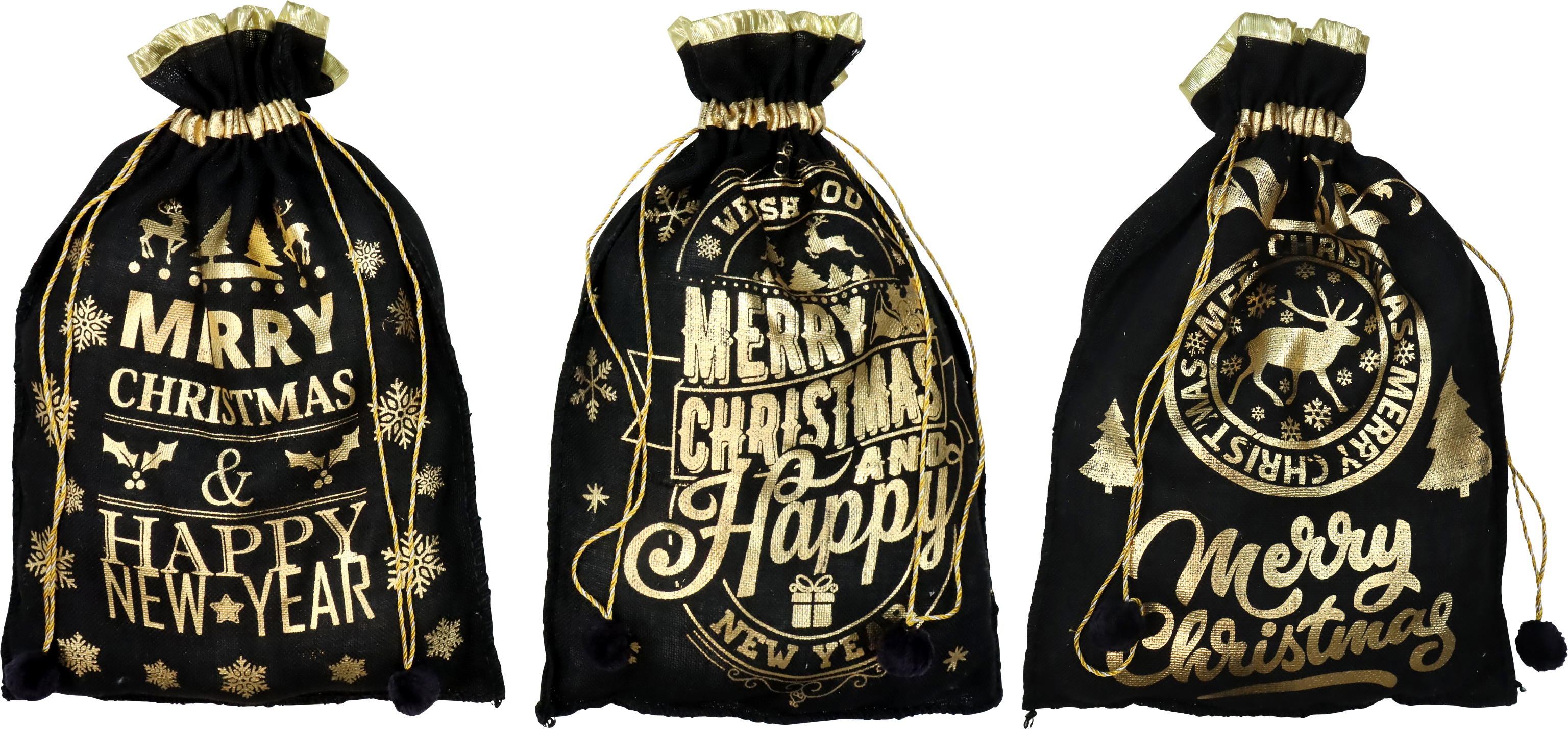 7387 WEIHNACHTSSÄCKE LUXURY XMAS  S/3