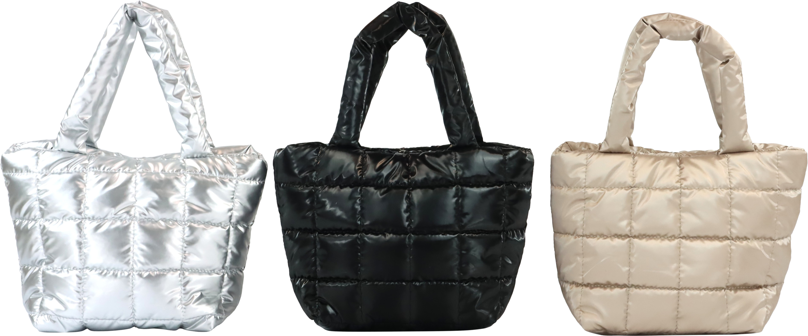 7853 BAGS WITH HANDLE PUFF IT UP  S/3