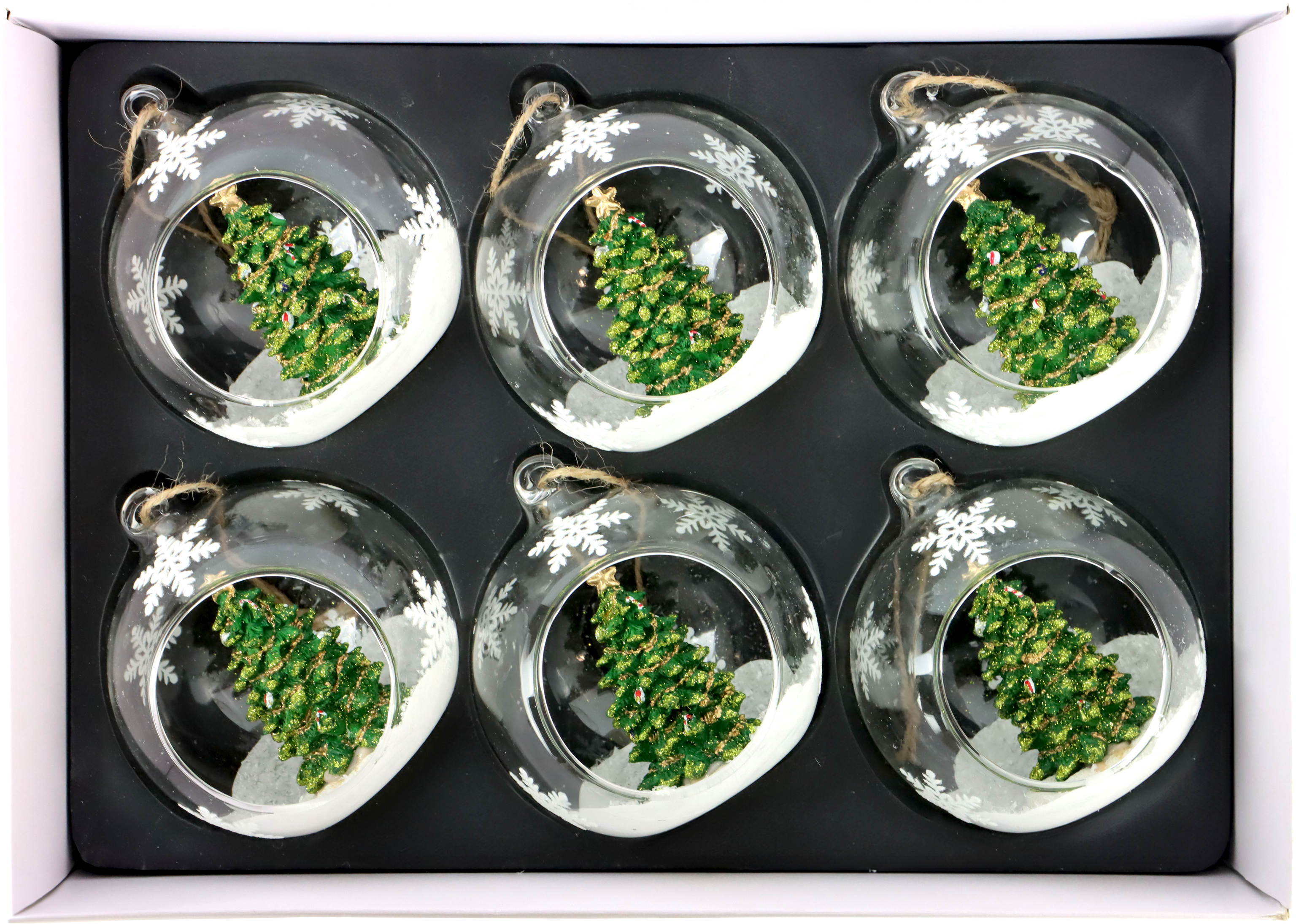 8119 GLASKUGELN TANNENBAUM  S/6