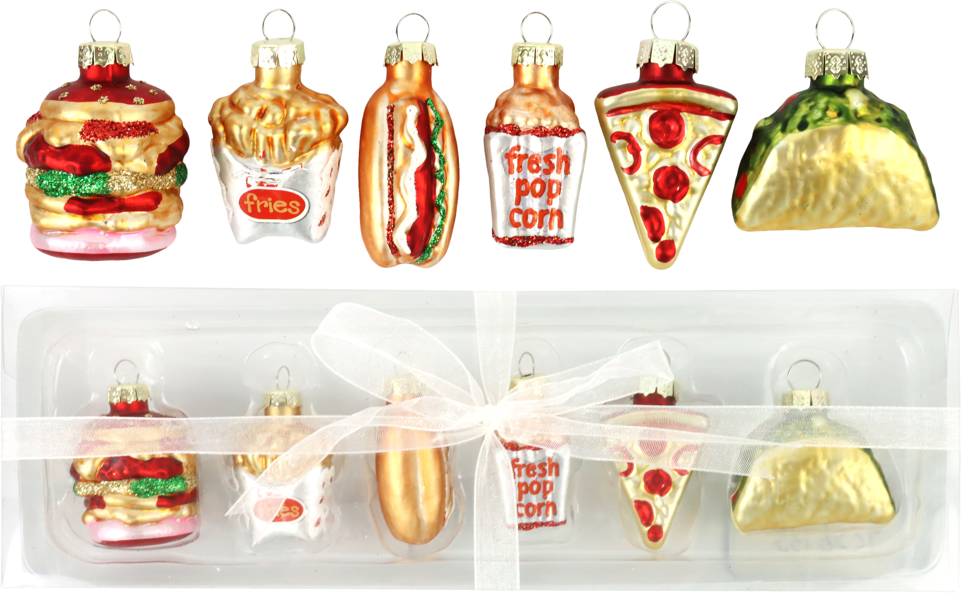 8424 ADORNOSDEVIDRIO FAST FOOD VIB  S/6