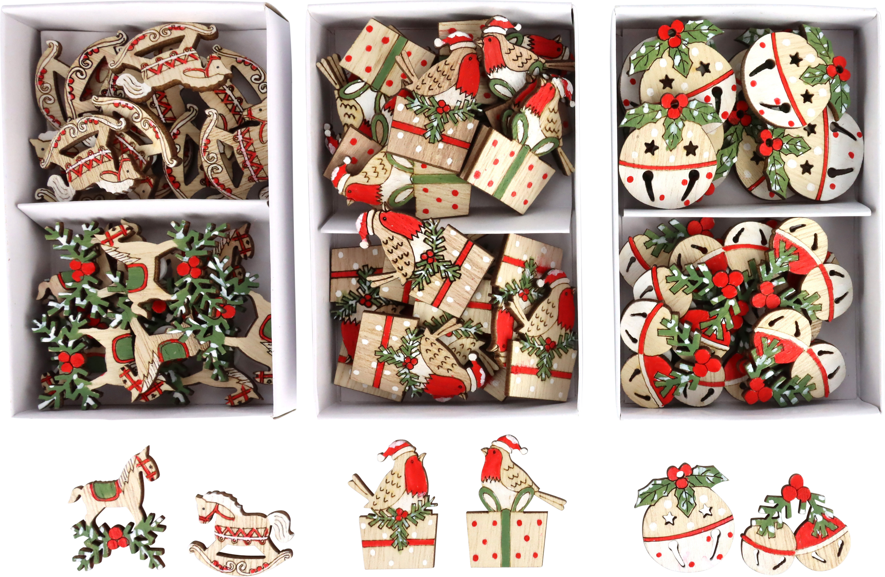 8733 WOODEN DECO NORDIC NOEL (3X24) S/72