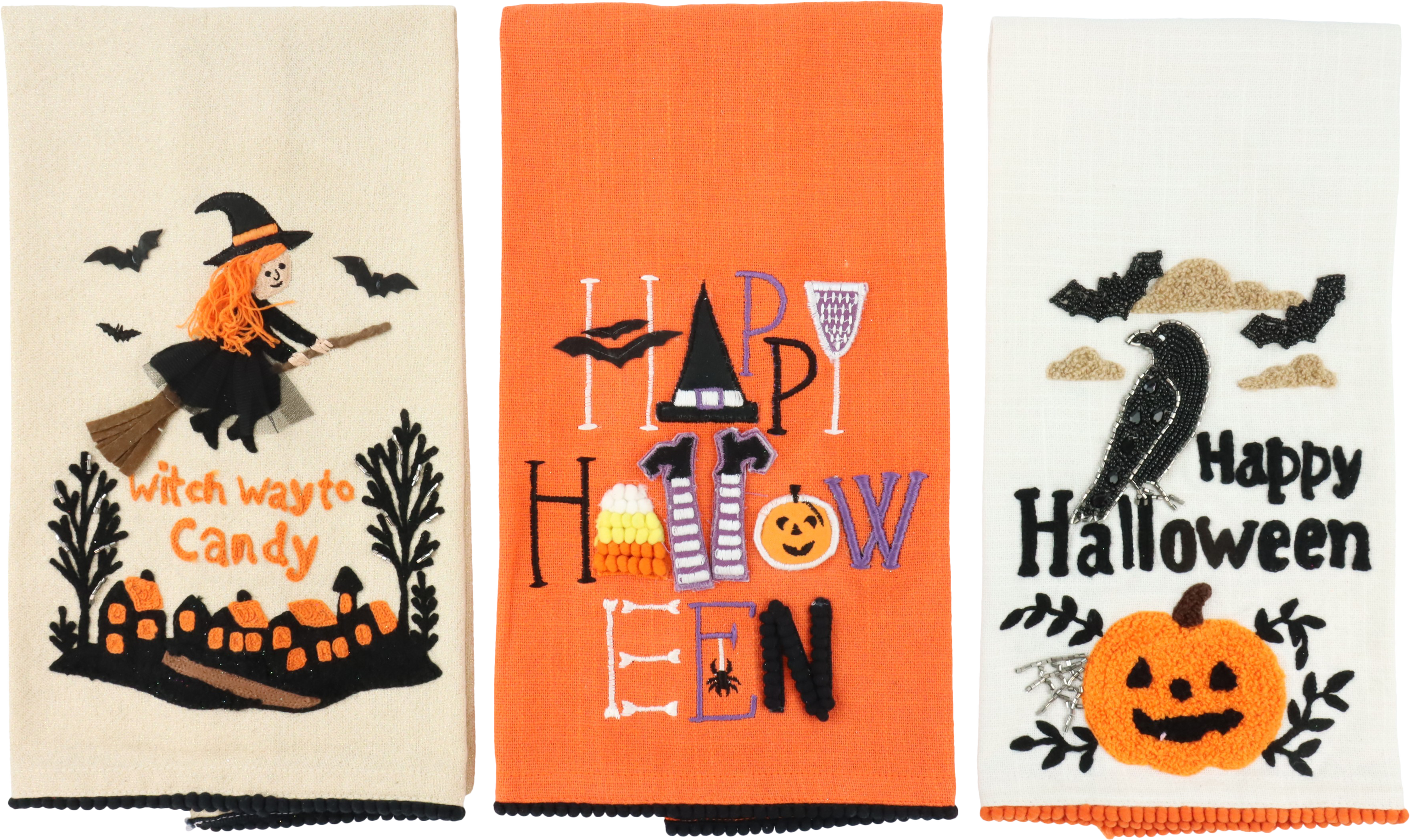 8762 TOWELS TRICK OR TREAT  S/3