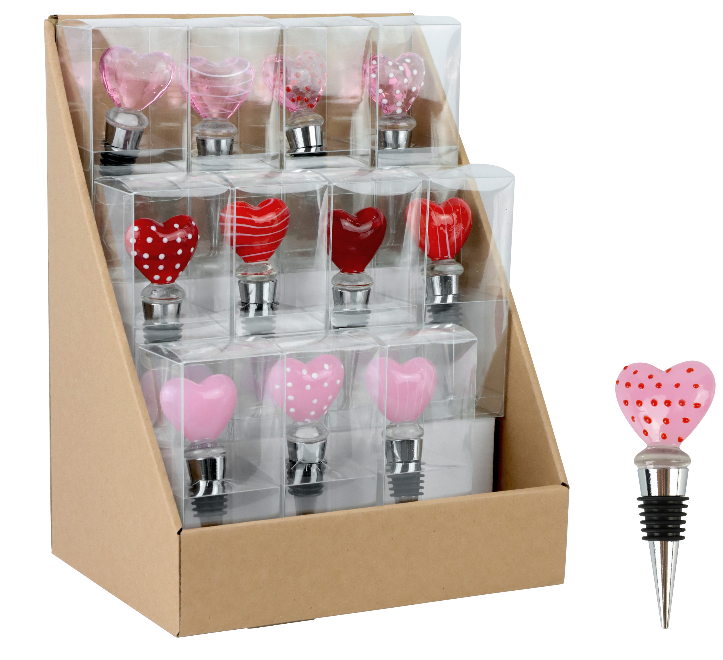 8955 DISPLAY FLASCHENKORKEN HEARTS  12PZ