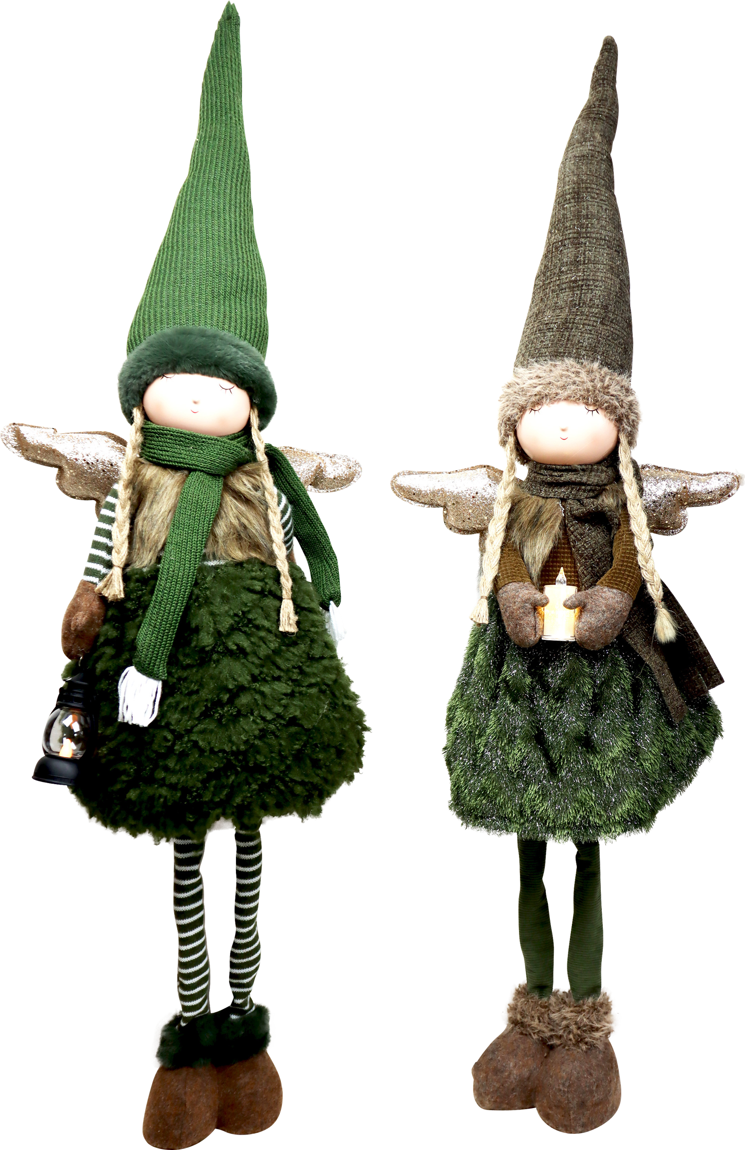 9086 LED-ENGEL RUSTIC GLOW  S/2