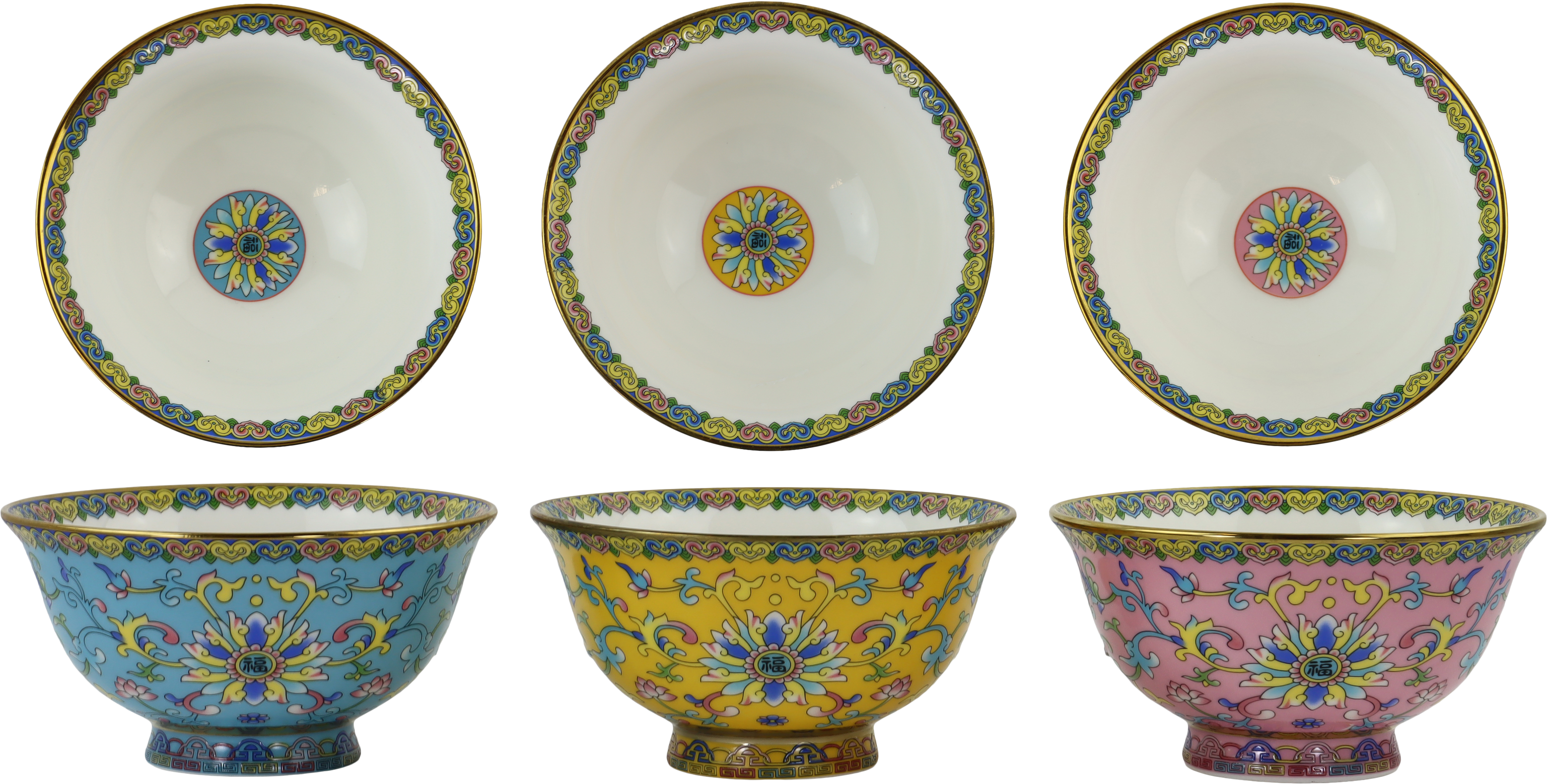 9234 CUENCOS CHINESE FLOWERS  S/3