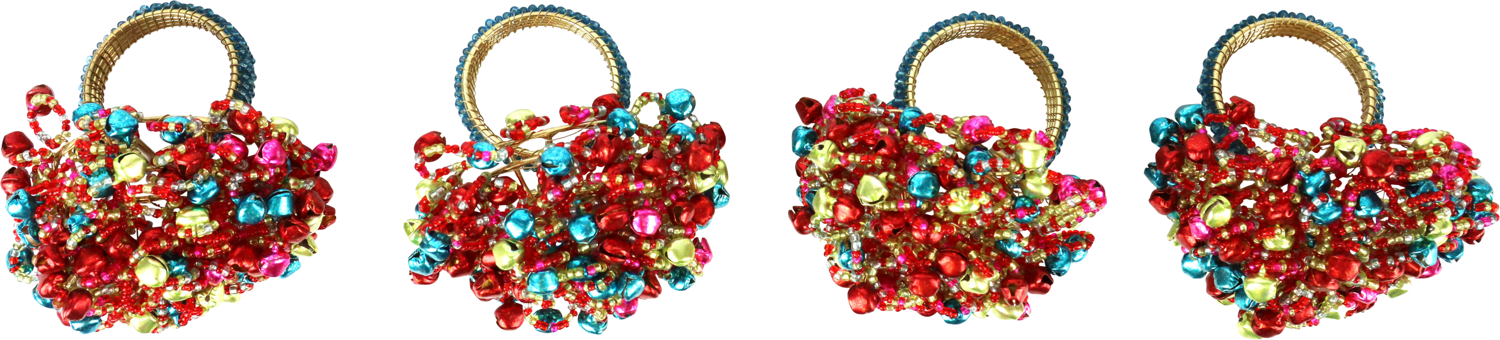 9719 RONDS DE SERVIETTE MULTICOLOR  4P