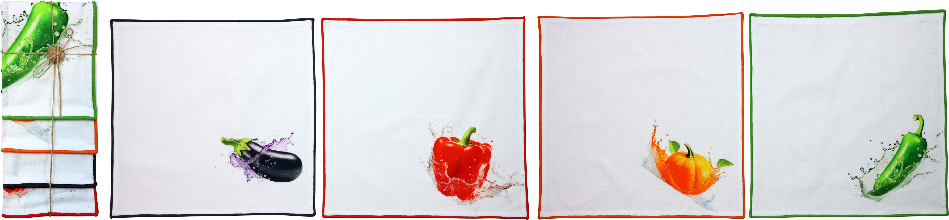 9774 LOT SERVIETTES « VEGETABLES » 4P