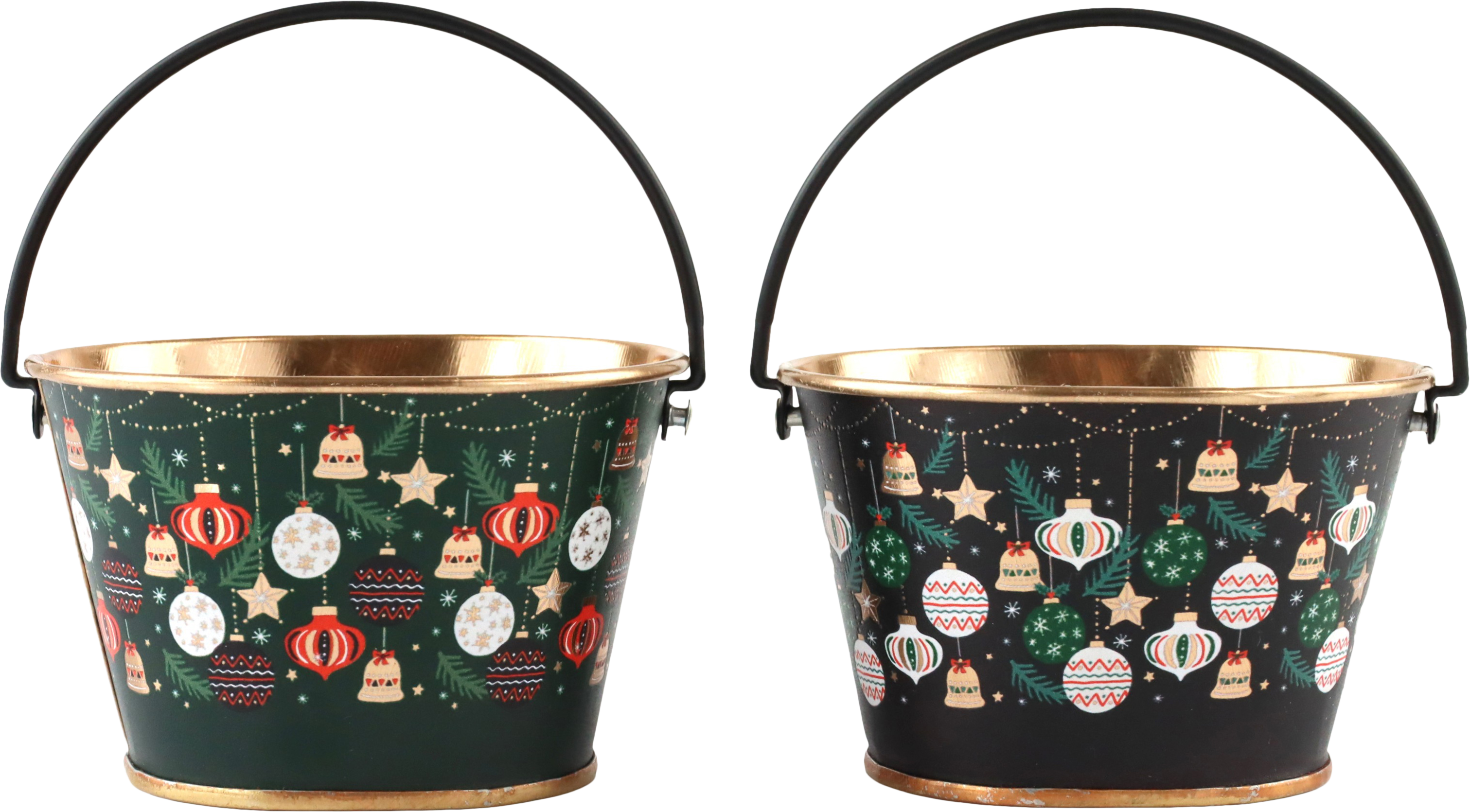 9817 BUCKETS CHRISTMAS HERITAGE  S/2